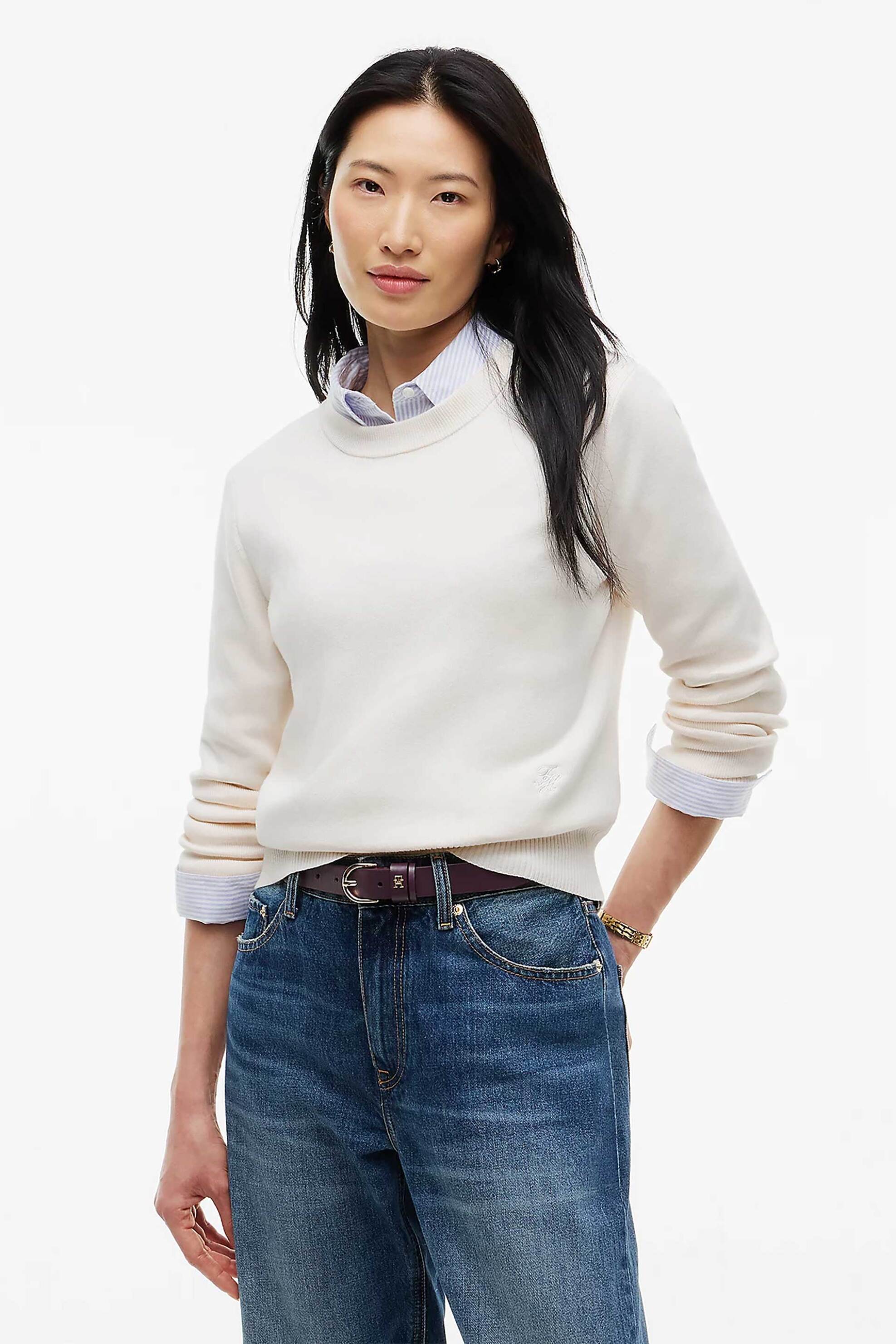 Tommy Hilfiger γυναικείο πουλόβερ με κεντημένο monogram Regular Fit
