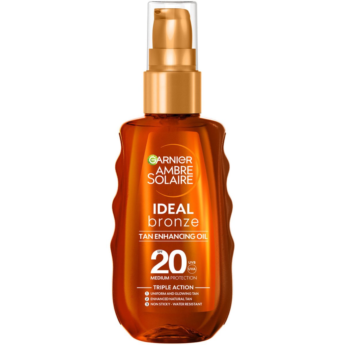 Garnier Ambre Solaire Ideal Bronze Tan Enhancing Oil Spf20 Αδιάβροχο Αντηλιακό Λάδι Μαυρίσματος με Μεταξένια Υφή Μεσαίας Προστασίας 150ml