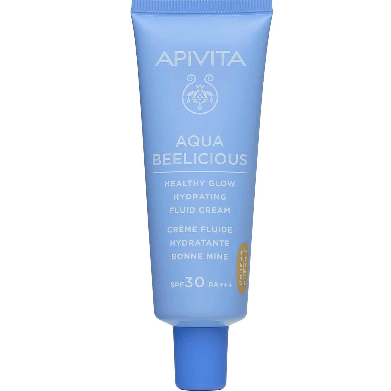 Apivita Aqua Beelicious Healthy Glow Hydrating Fluid Cream Spf30 Tinted Λεπτόρρευστη Κρέμα Προσώπου Ενυδάτωσης για Φυσική Λάμψη Υψηλής Προστασίας με Χρώμα 40ml