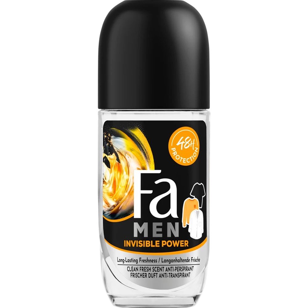 Fa Men Invisible Power 72h Anti-Perspirant Roll-on Dry Ανδρικό Αντιιδρωτικό Roll-on 72ωρης Προστασίας, με Άρωμα Φρεσκάδας 50ml