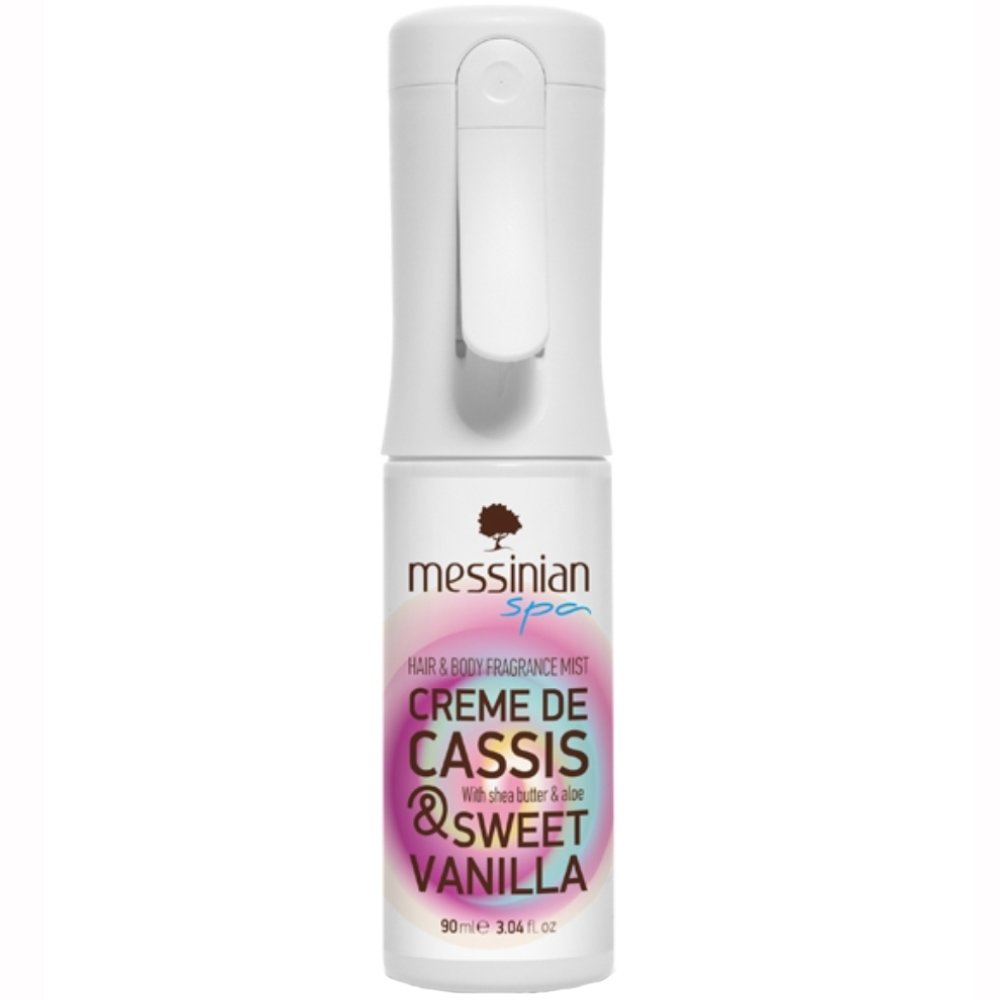Messinian Spa Creme De Cassis & Sweet Vanilla Hair & Body Fragrance Mist Ενυδατικό Mist Μαλλιών & Σώματος με Λουλουδένιο Άρωμα 90ml