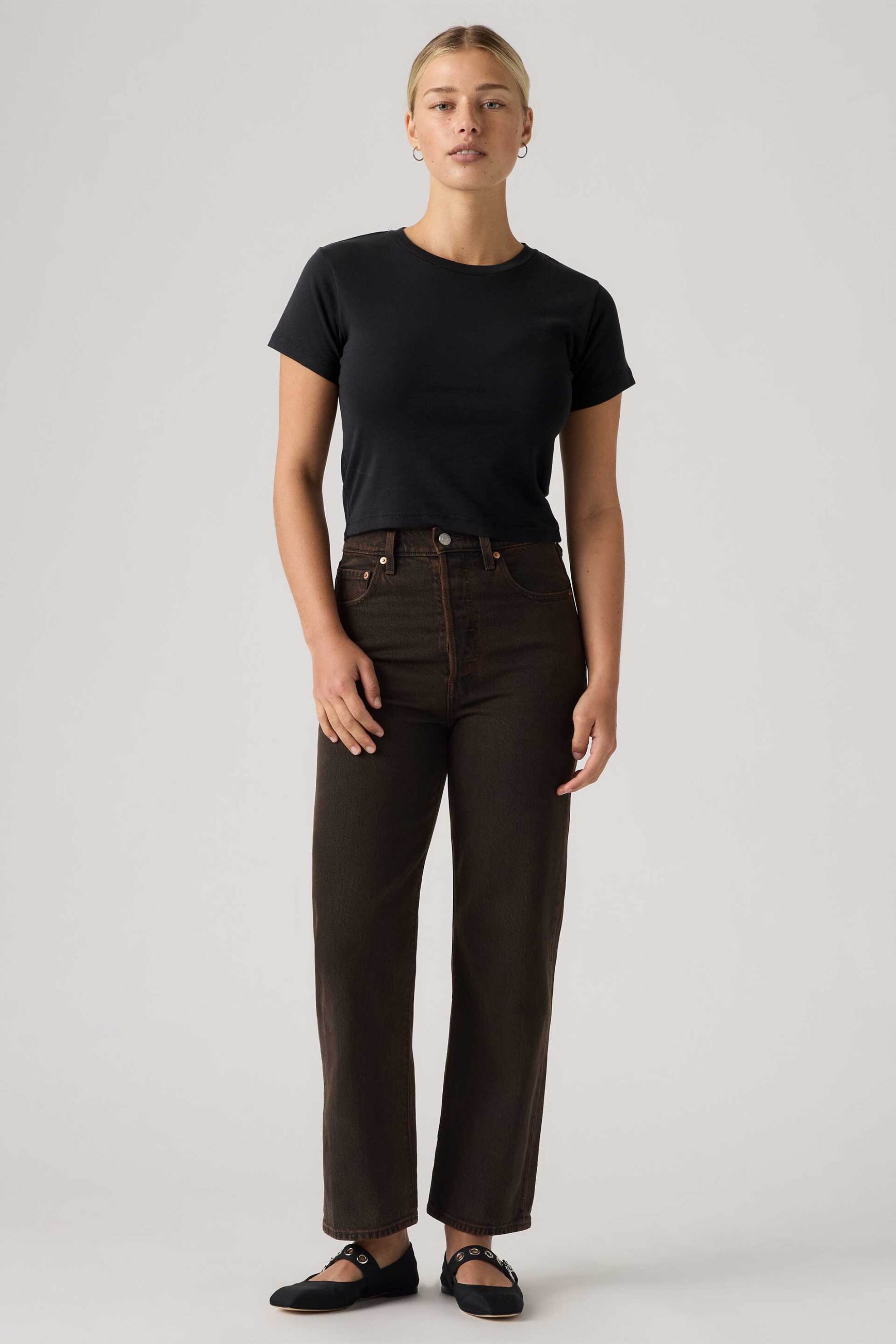 Levi's® γυναικείο ψηλόμεσο τζιν παντελόνι πεντάτσεπο Slim Straight Fit "Ribcage"