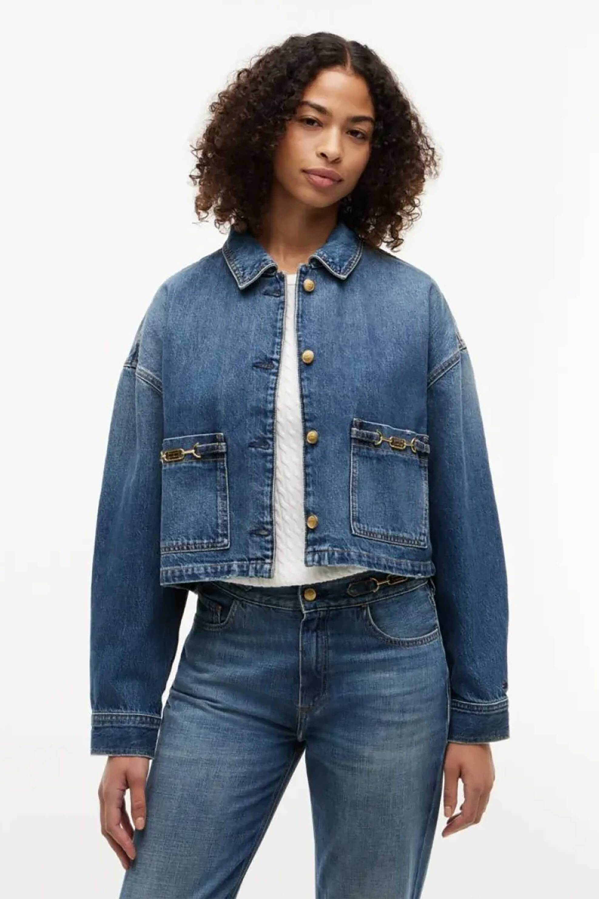 Tommy Hilfiger γυναικείο denim jacket cropped Relaxed Fit