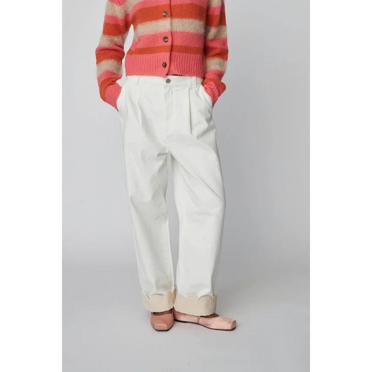 Παντελόνια Stella Nova TWO-TONED COTTON PANTS