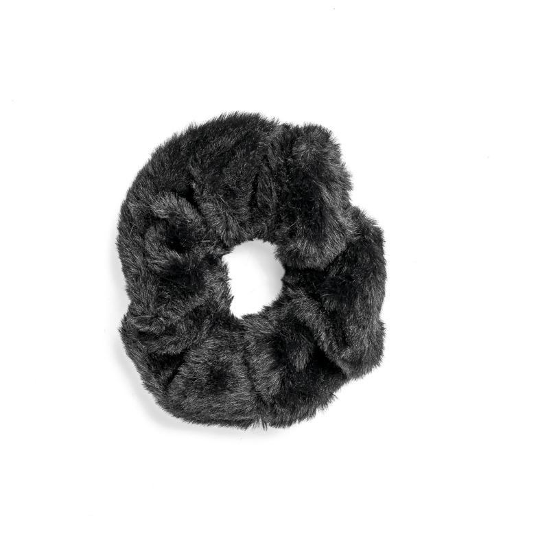 Μαύρο Γούνινο Scrunchie
