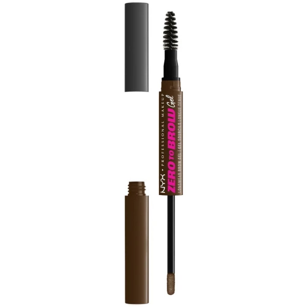 Nyx Professional Makeup Zero to Brow Longwear Gel Διπλό Απλικατέρ Φρυδιών 2ml 1 Τεμάχιο - Chocolate