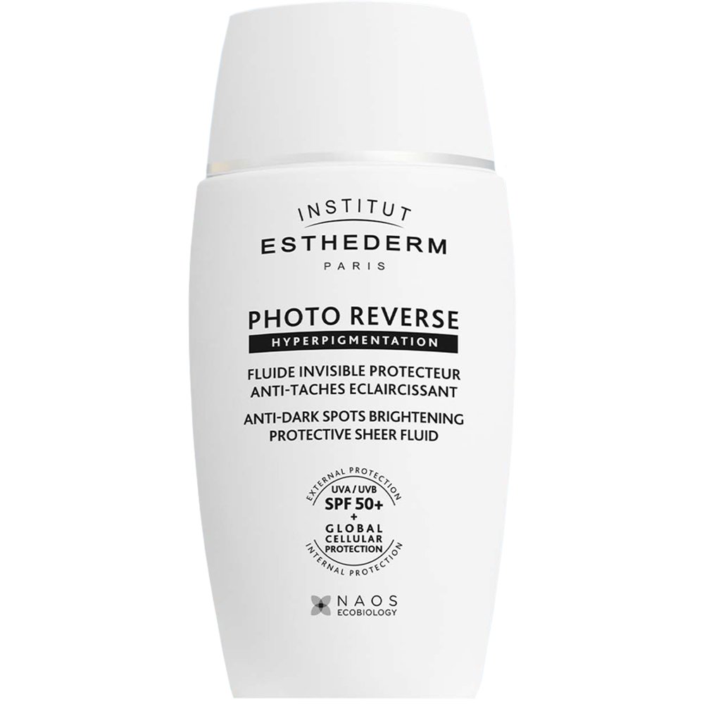 Institut Esthederm Photo Reverse Hyperpigmentation Spf50+ Anti-Dark Spots Brightening Protective Sheer Fluid Λεπτόρρευστη Αόρατη Αντηλιακή Λοσιόν Προσώπου Πολύ Υψηλής Προστασίας για Πρόληψη & Μείωση των Σκούρων Κηλίδων 40ml