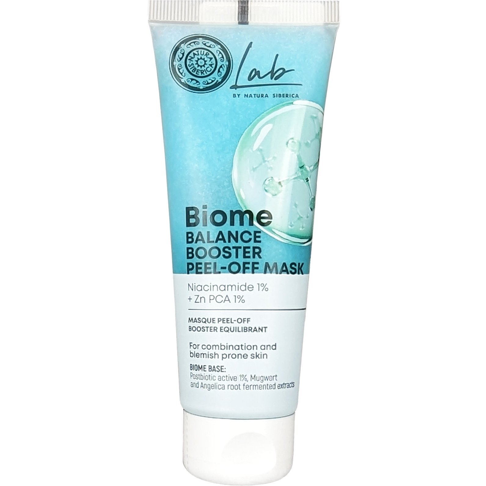 Natura Siberica Lab Biome Balance Booster Peel-Off Mask Μάσκα Εξισορρόπησης Προσώπου με Νιασιναμίδη & Ψευδάργυρο 75ml