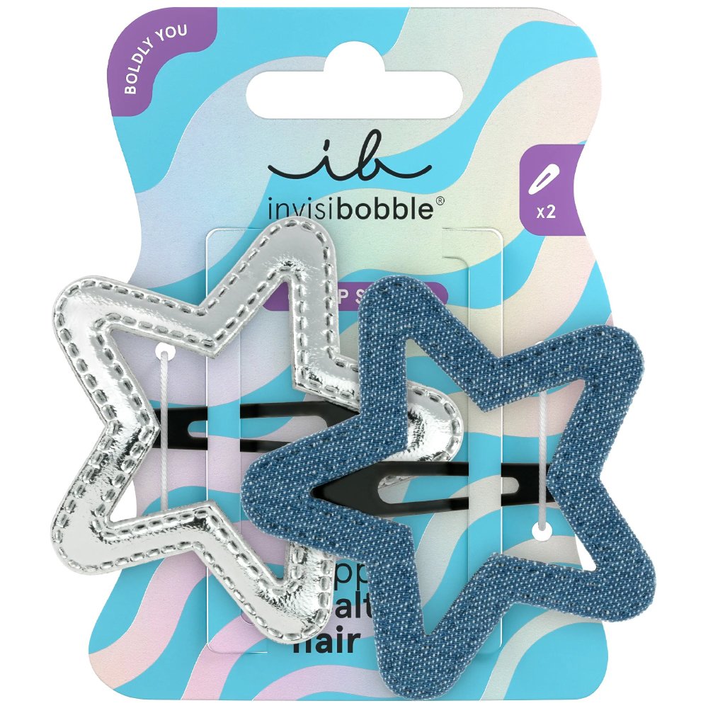 Invisibobble Boldly Snapclips Starlight Serenade Κλίπ με Παιχνιδιάρικη Πινελιά για Λεπτά & Κανονικά Μαλλιά 2 Τεμάχια