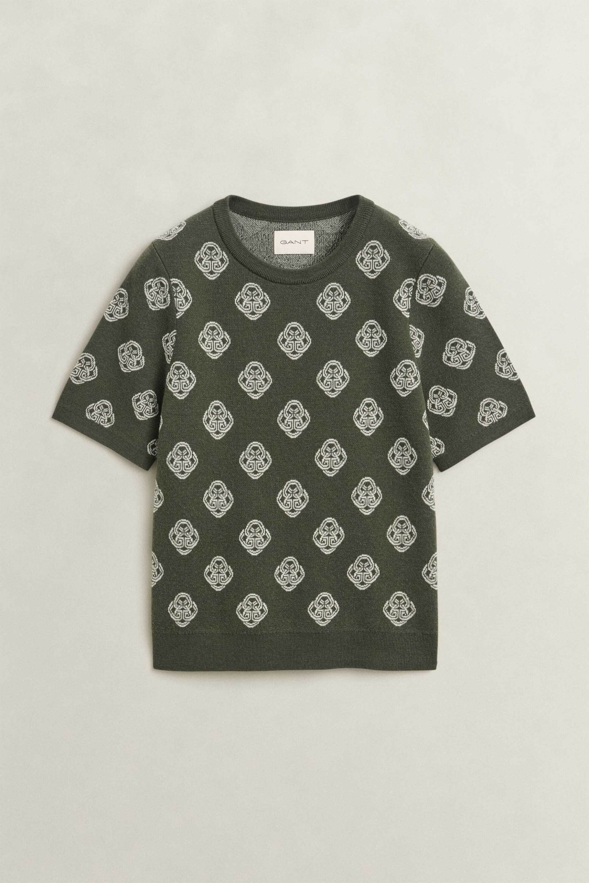 Gant γυναικείο μάλλινο πουλόβερ με all-over monogram pattern Regular Fit