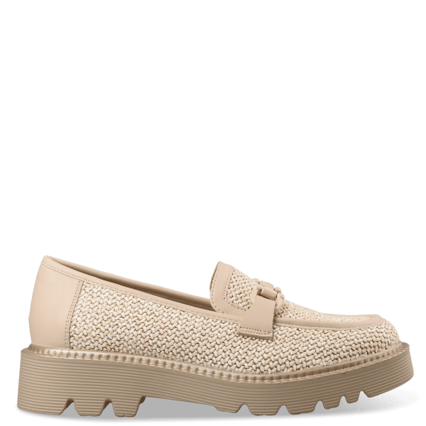 RAFFIA-EFFECT LOAFERS