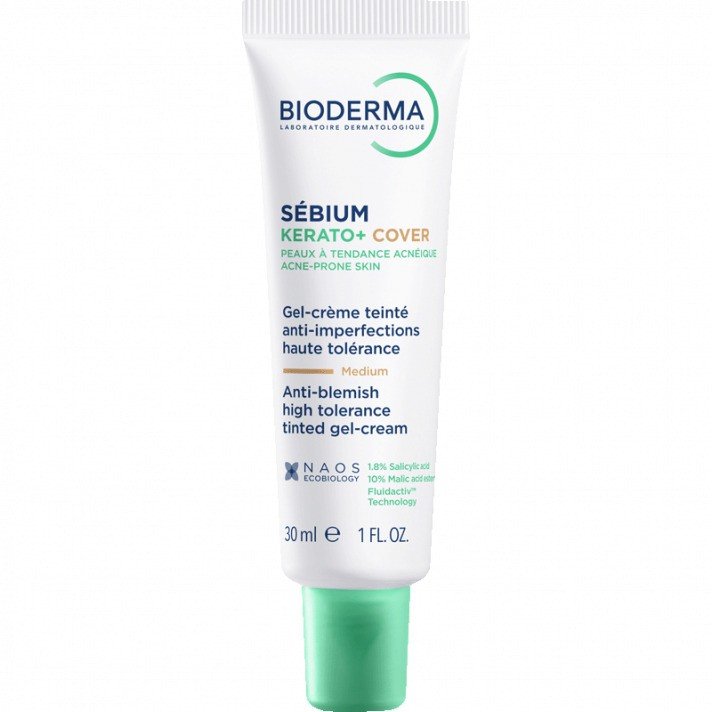 Bioderma Sebium Kerato+ Cover Medium Gel Cream Κρέμα Προσώπου με Χρώμα Κατά των Ατελειών για Κηλίδες & Σημάδια 30ml