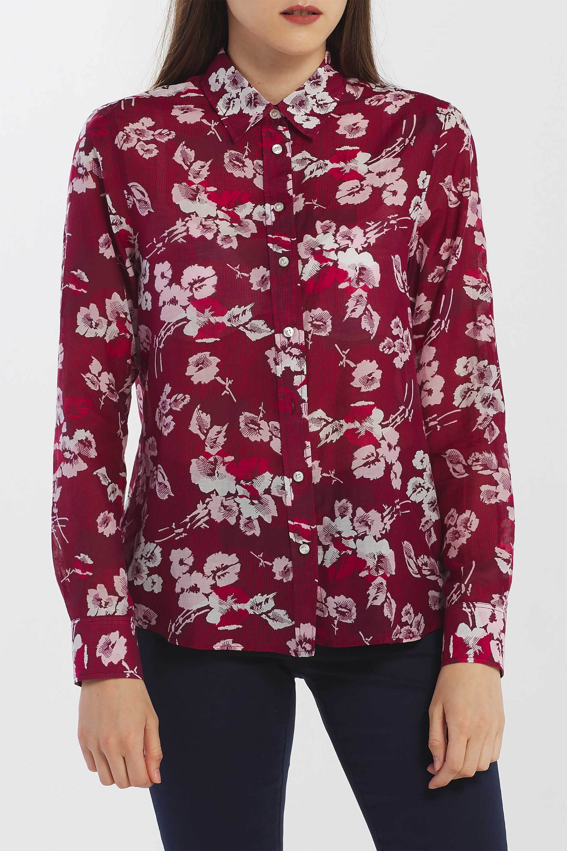 Gant γυναικείο πουκάμισο με all-over floral και ριγέ print | 38