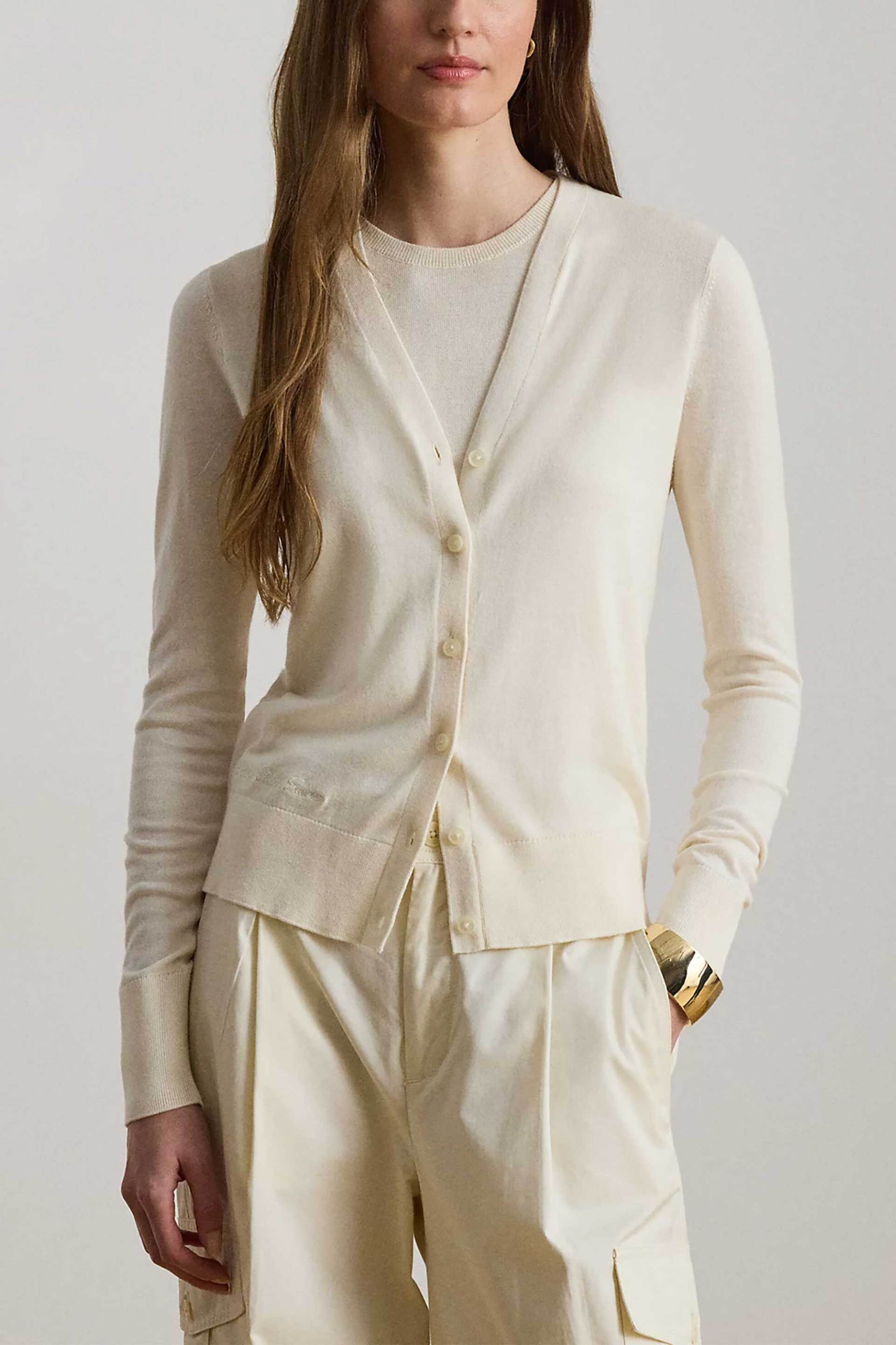Lauren Ralph Lauren γυναικεία ζακέτα πλεκτή με κεντημένο λογότυπο