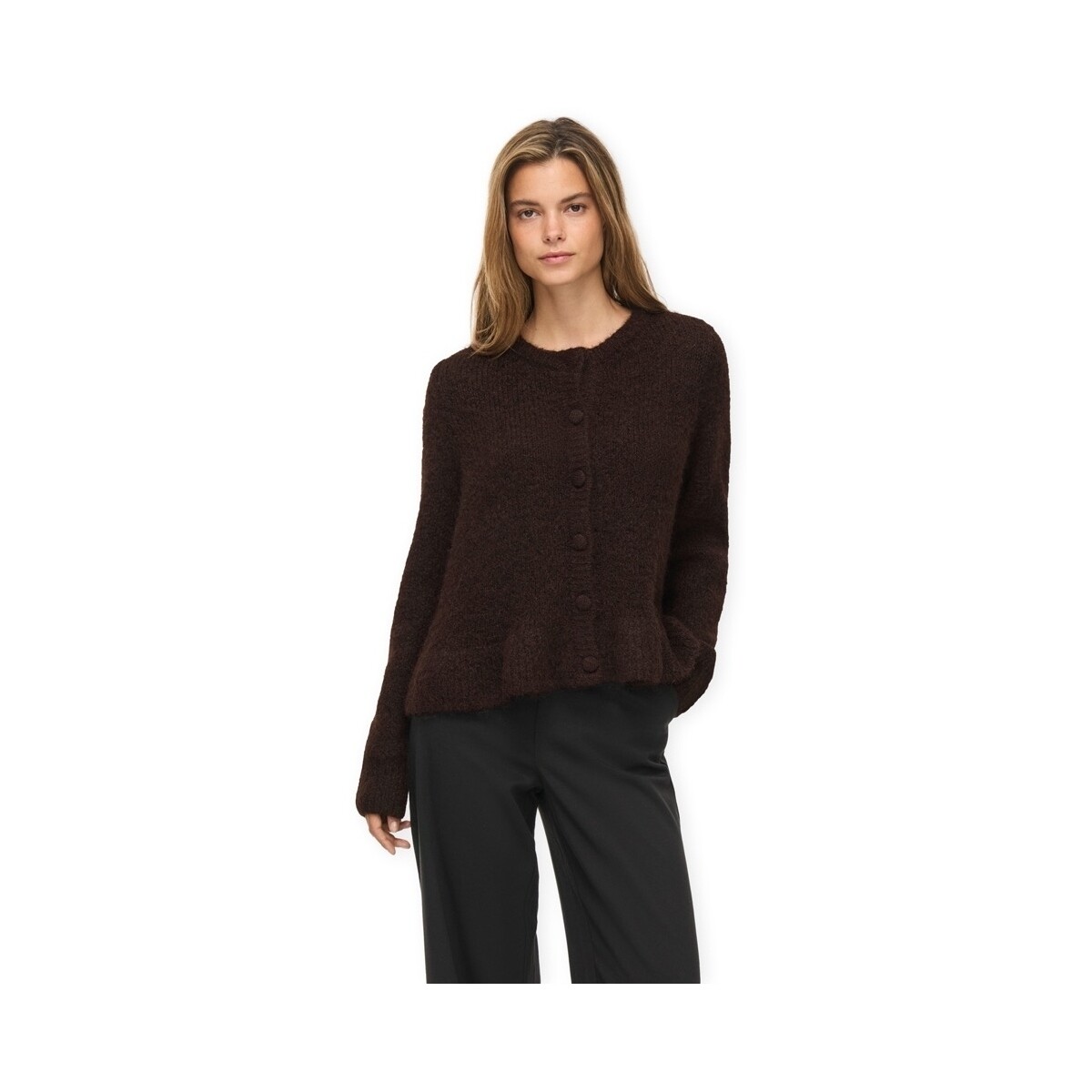 Μπουφάν / Ζακέτες Vila Bows Flounce Cardigan - Coffee Bean