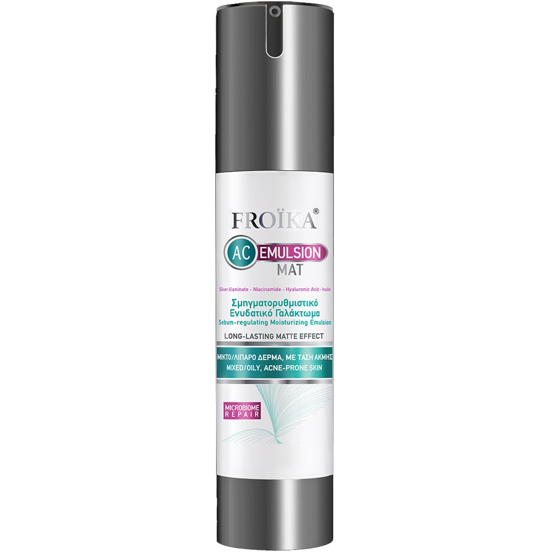 Froika AC Emulsion Mat Σμηγματορυθμιστικό Ενυδατικό Γαλάκτωμα Προσώπου για Ματ Αποτέλεσμα Μεγάλης Διάρκειας για Μικτές, Λιπαρές Επιδερμίδες με Τάση Ακμής 50ml