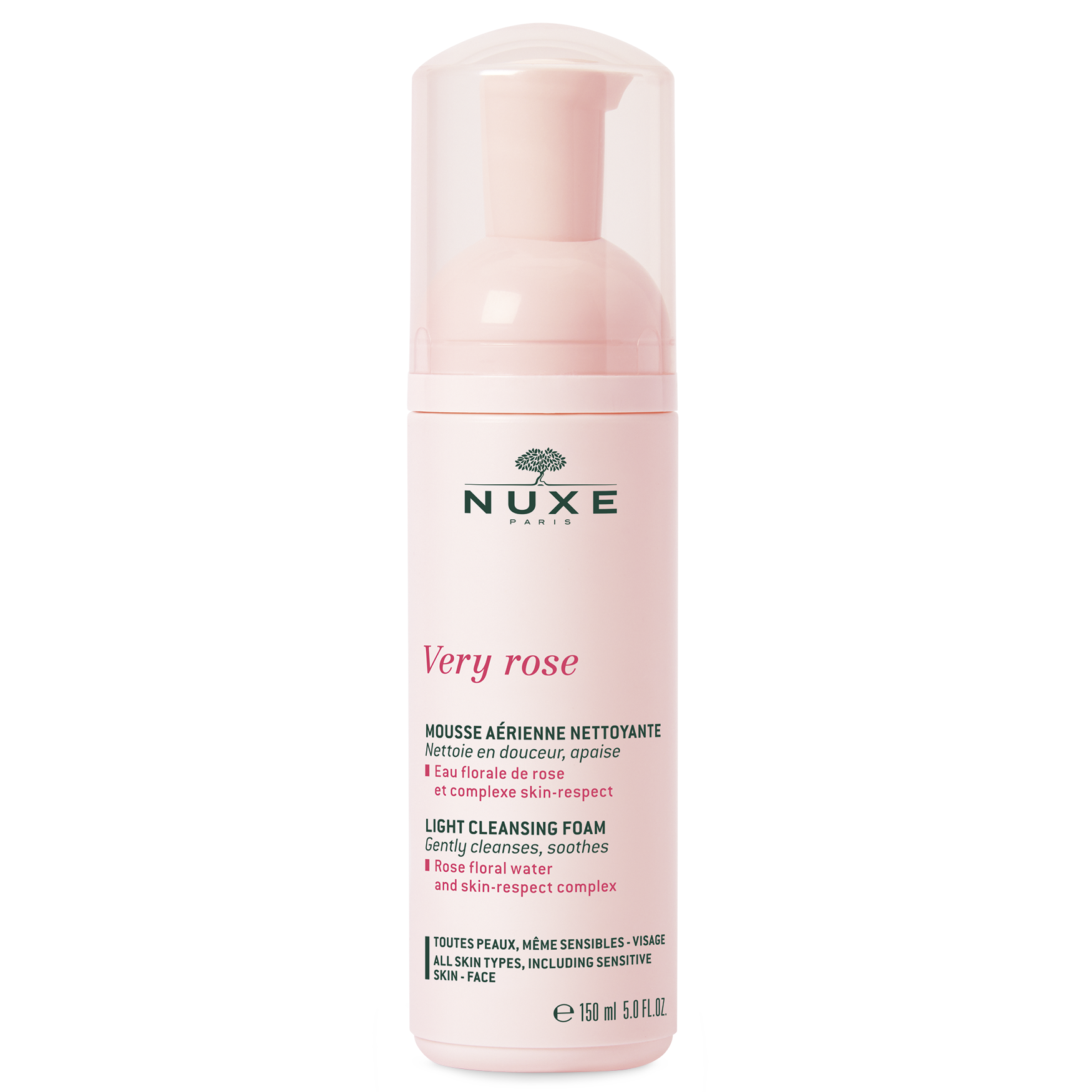 Nuxe Very Rose Light Cleansing Foam Απαλός Αφρός Καθαρισμού Προσώπου με Ροδόνερο 150ml