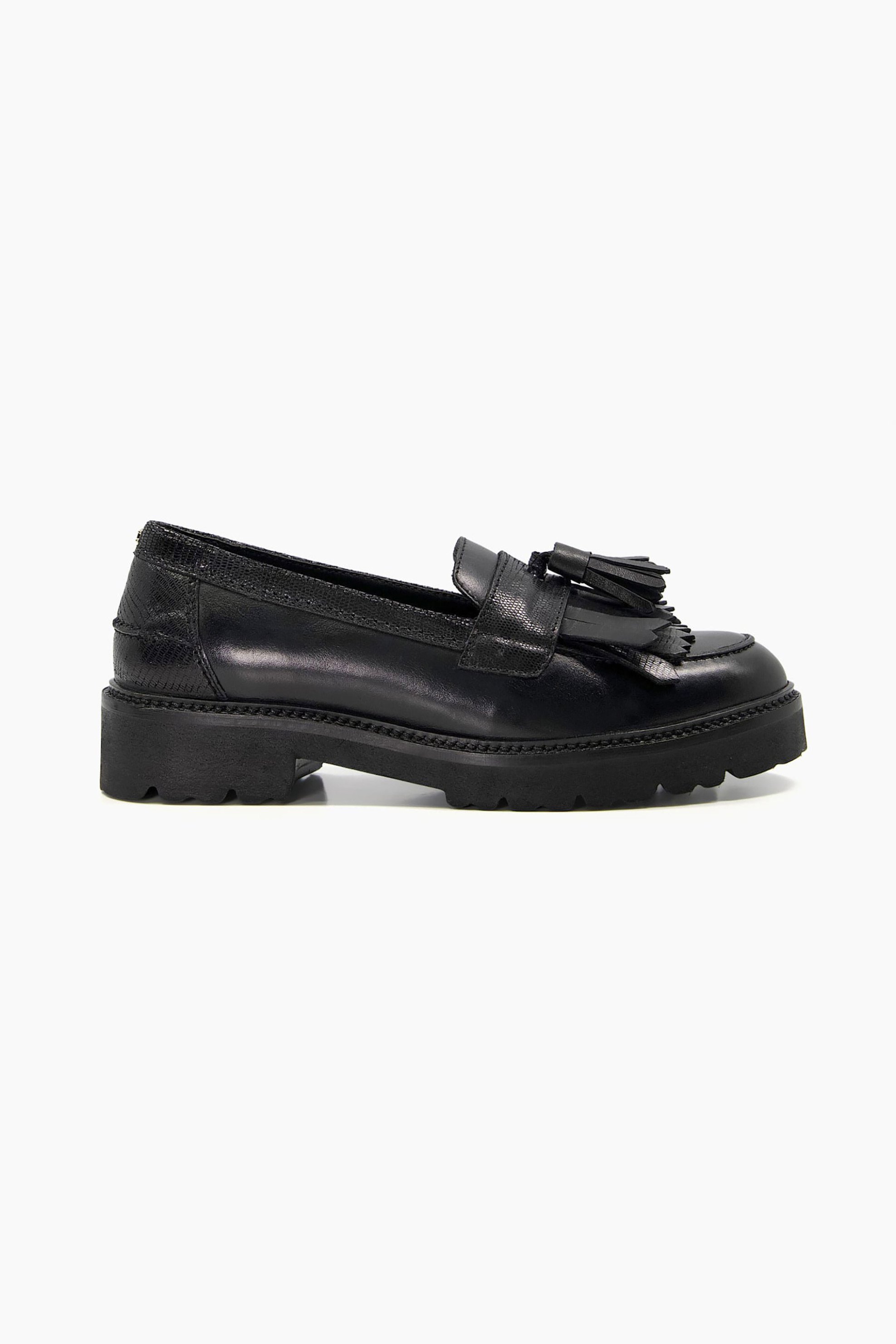 Dune London γυναικεία δερμάτινα loafers μονόχρωμα με διακοσμητικό φουντάκι "Gallagher" | 39