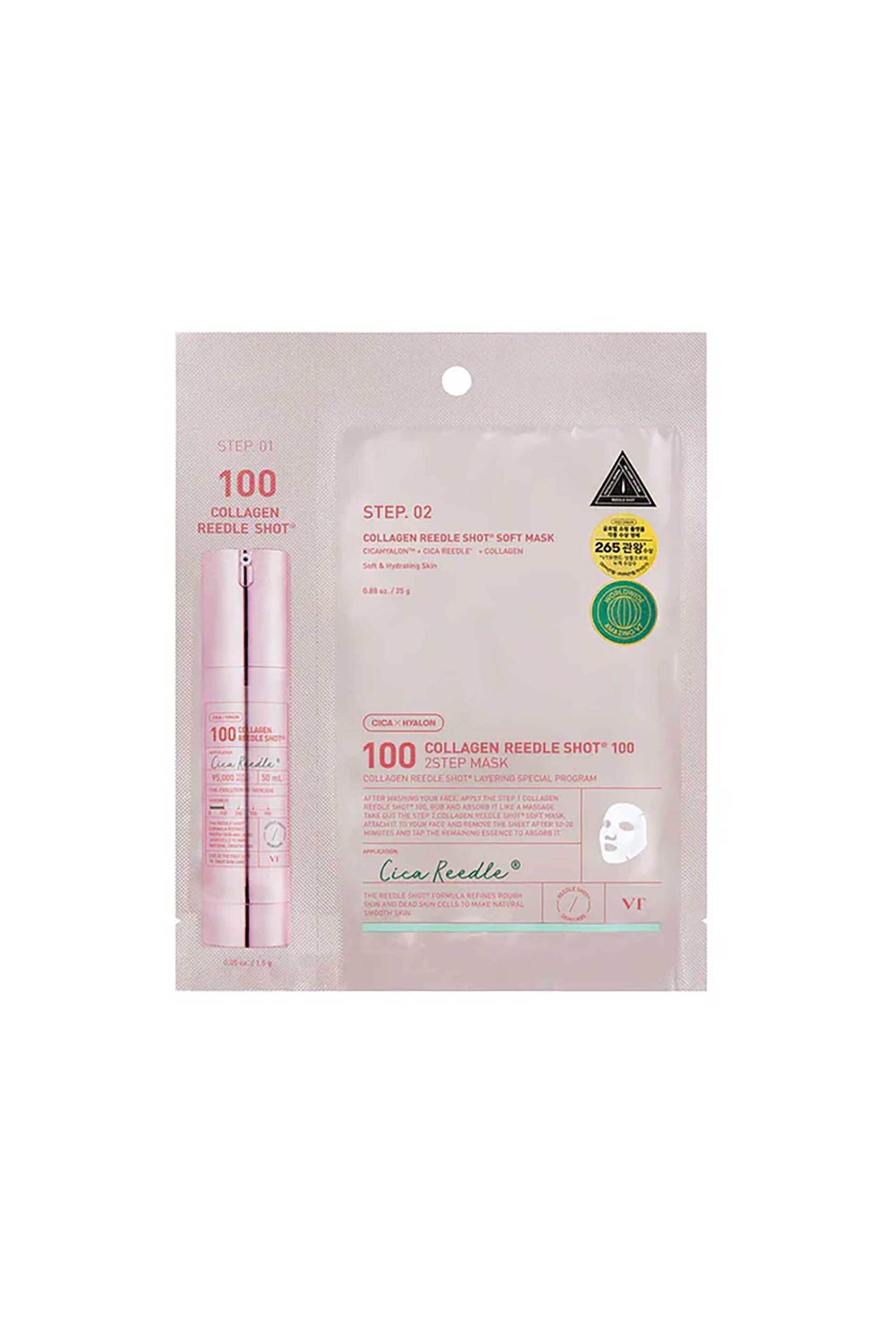 VT Collagen Reedle Shot 100 2-Step Mask - Μάσκα Με Κολλαγόνο Και Τεχνολογία Microneedle 1,5 + 27 gr