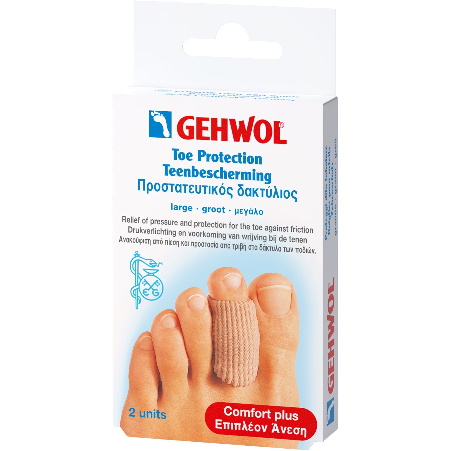 Gehwol Toe Protection Προστατευτικός Δακτύλιος Δακτύλων Ποδιού για Προστασία από Πίεση σε Μυρμηγκιές & Κάλους 2 Τεμάχια - Μεγάλο (L)
