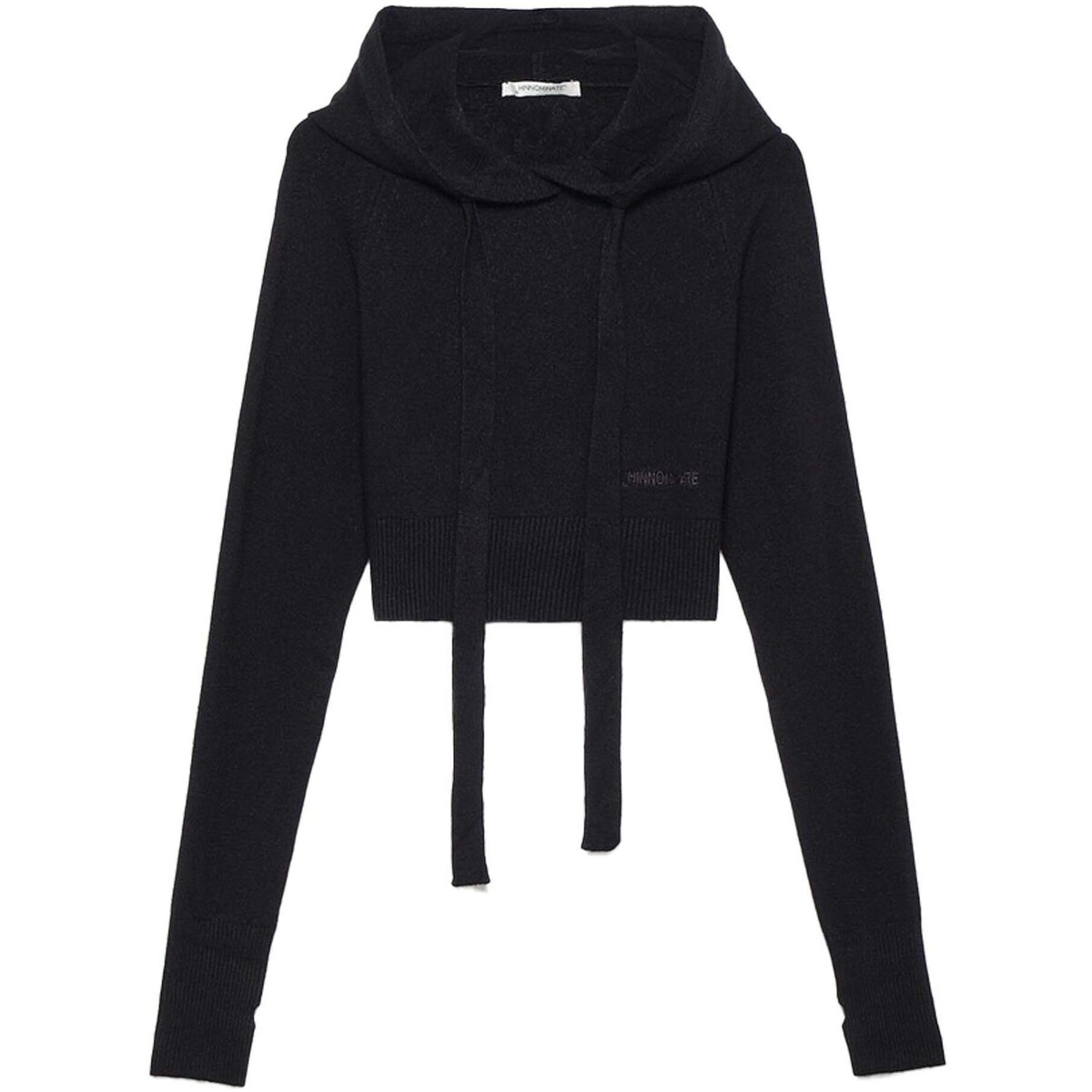 Fleece Hinnominate Maglia Corta Cappuccio Apertura Pollice E Ricamo