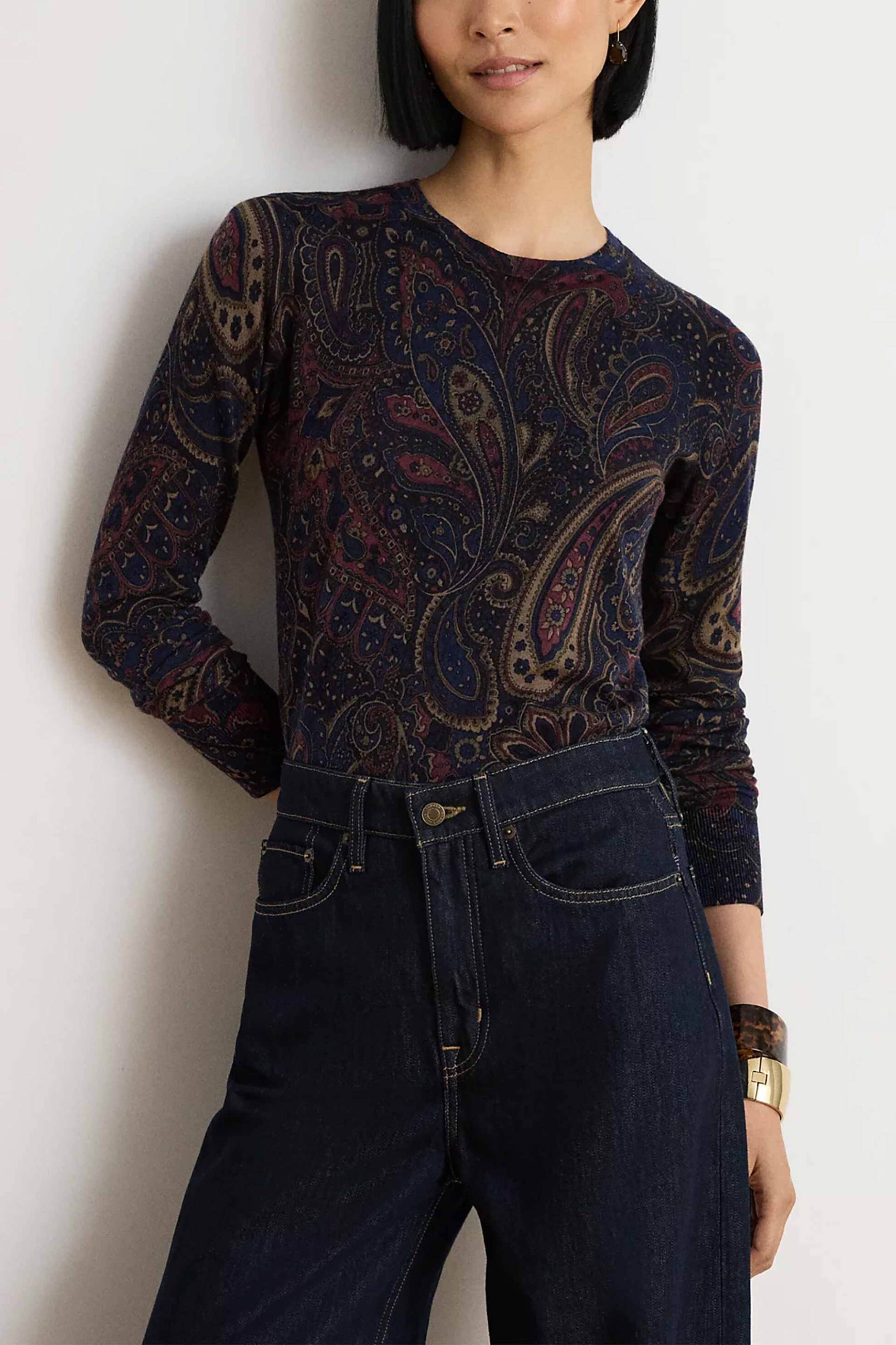 Lauren Ralph Lauren γυναικεία μπλούζα πλεκτή με paisley print