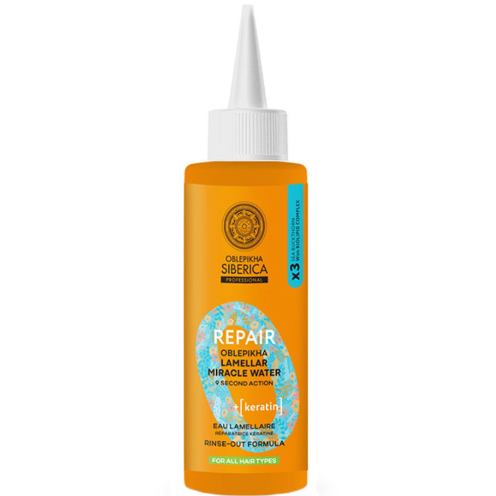 Oblepikha Siberica Professional Repair Lamellar with Biolipid Complex & Keratin Miracle Water Μάσκα Θεραπείας Μαλλιών για Αναδόμηση & Μεταξένια Υφή με Κερατίνη για Όλους τους Τύπους Μαλλιών 400ml