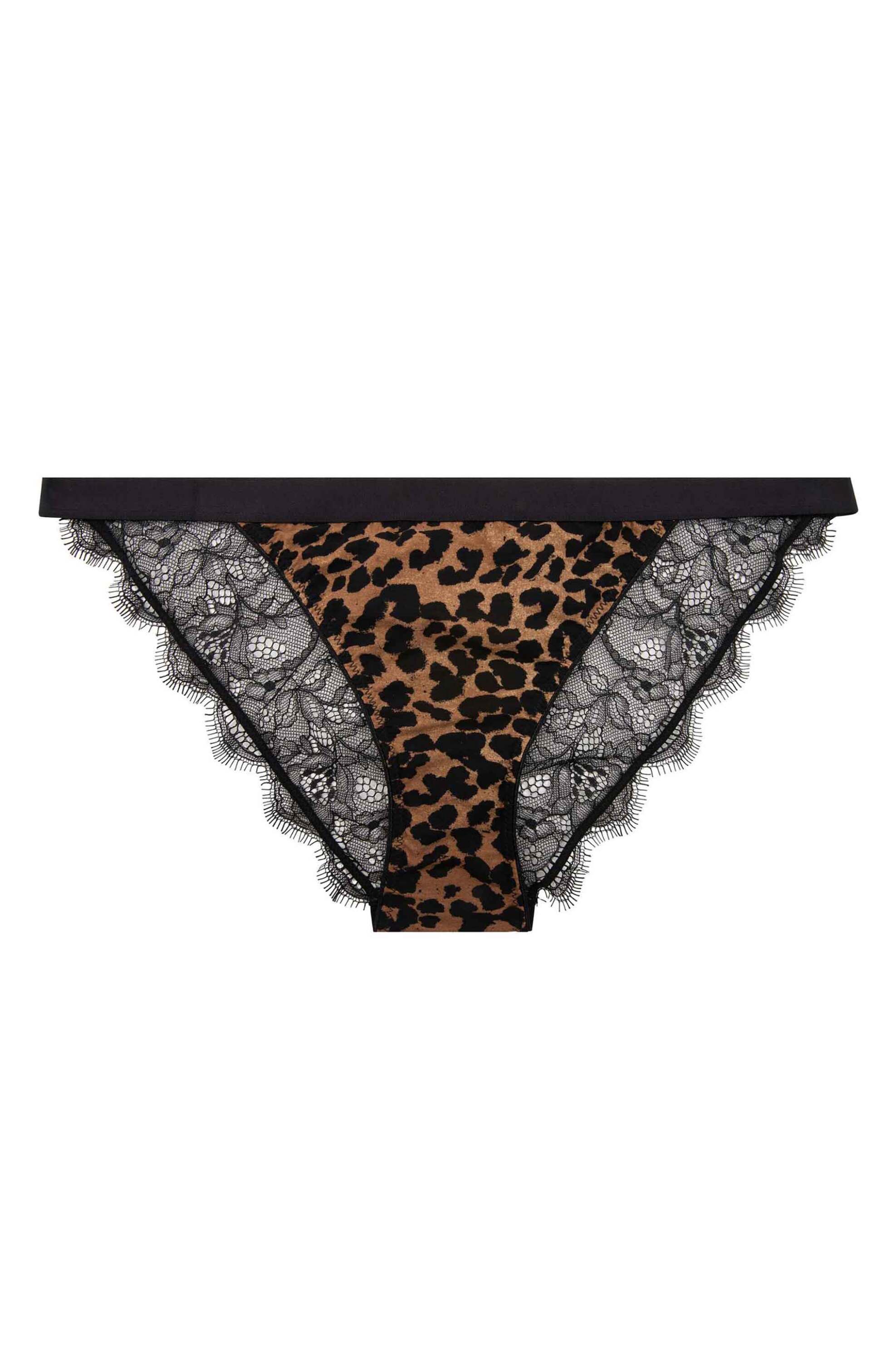 Love Stories γυναικείο σλιπ brief με leopard print και floral δαντέλα "Wild rose"