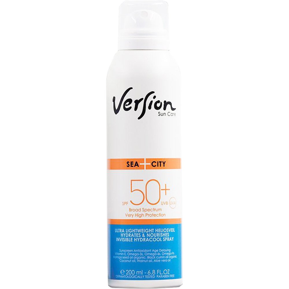 Version Sea City Invisible Hydracool Spray Spf50+ Αντηλιακό Σπρέι Προσώπου & Σώματος Πολύ Υψηλής Προστασίας με Ισχυρή Αντιοξειδωτική Δράση 200ml