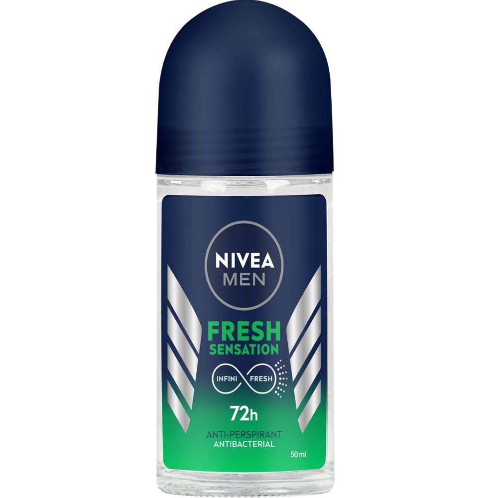 Nivea Men Fresh Sensation 72h Anti-Perspirant Roll-On Ανδρικό Αποσμητικό Roll-On για 72ωρη Προστασία με Αντιβακτηριακές Ιδιότητες & Φρέσκο Άρωμα 50ml - Travel Size