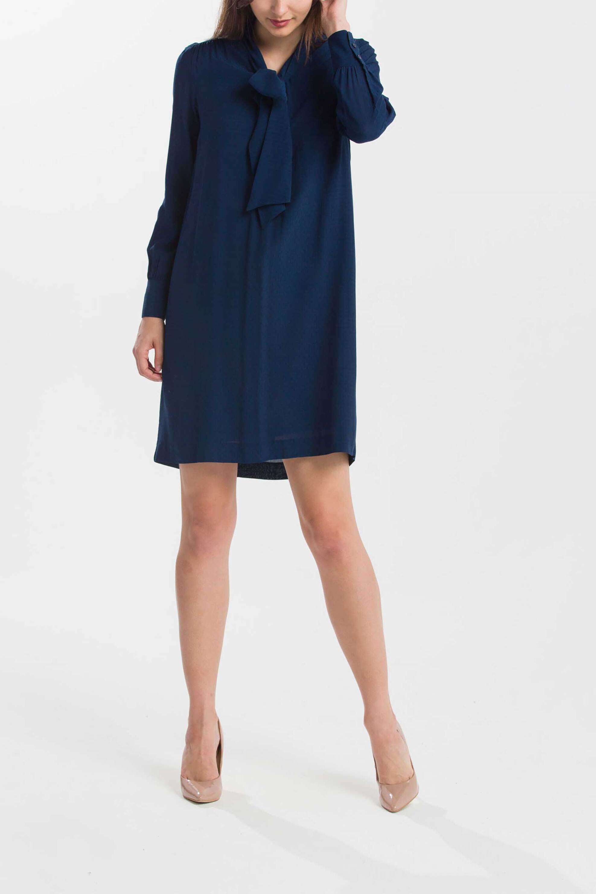 Gant γυναικείο mini φόρεμα με all-over tone-on-tone print και γιακά με γραβάτα