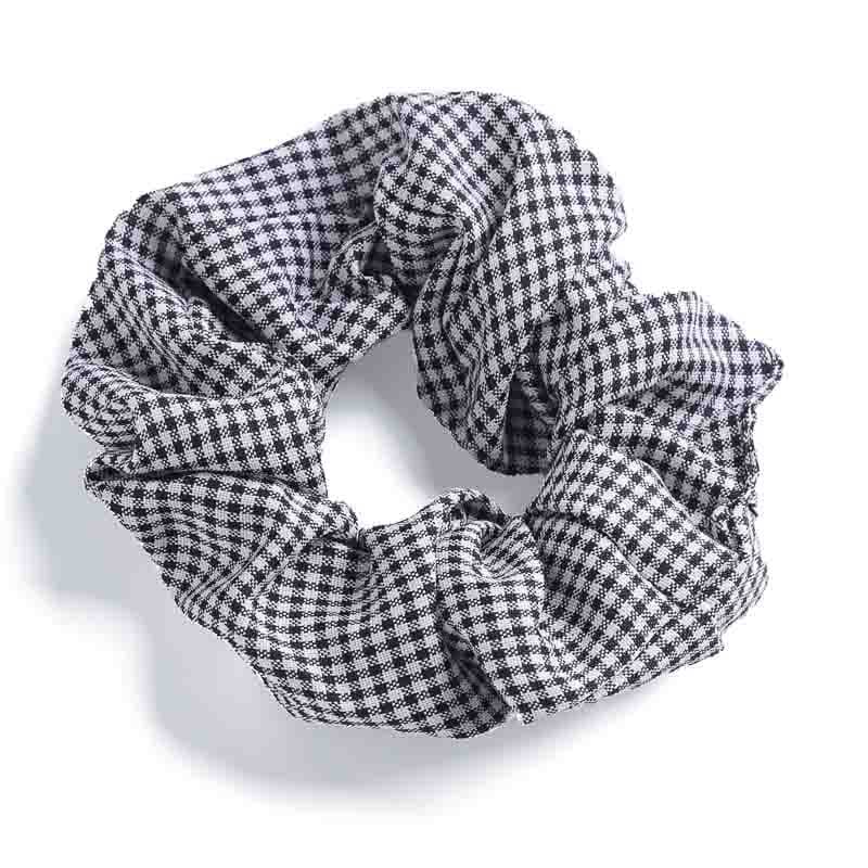 Υφασμάτινο Scrunchie Μαλλιών Καρό Ασπρόμαυρο