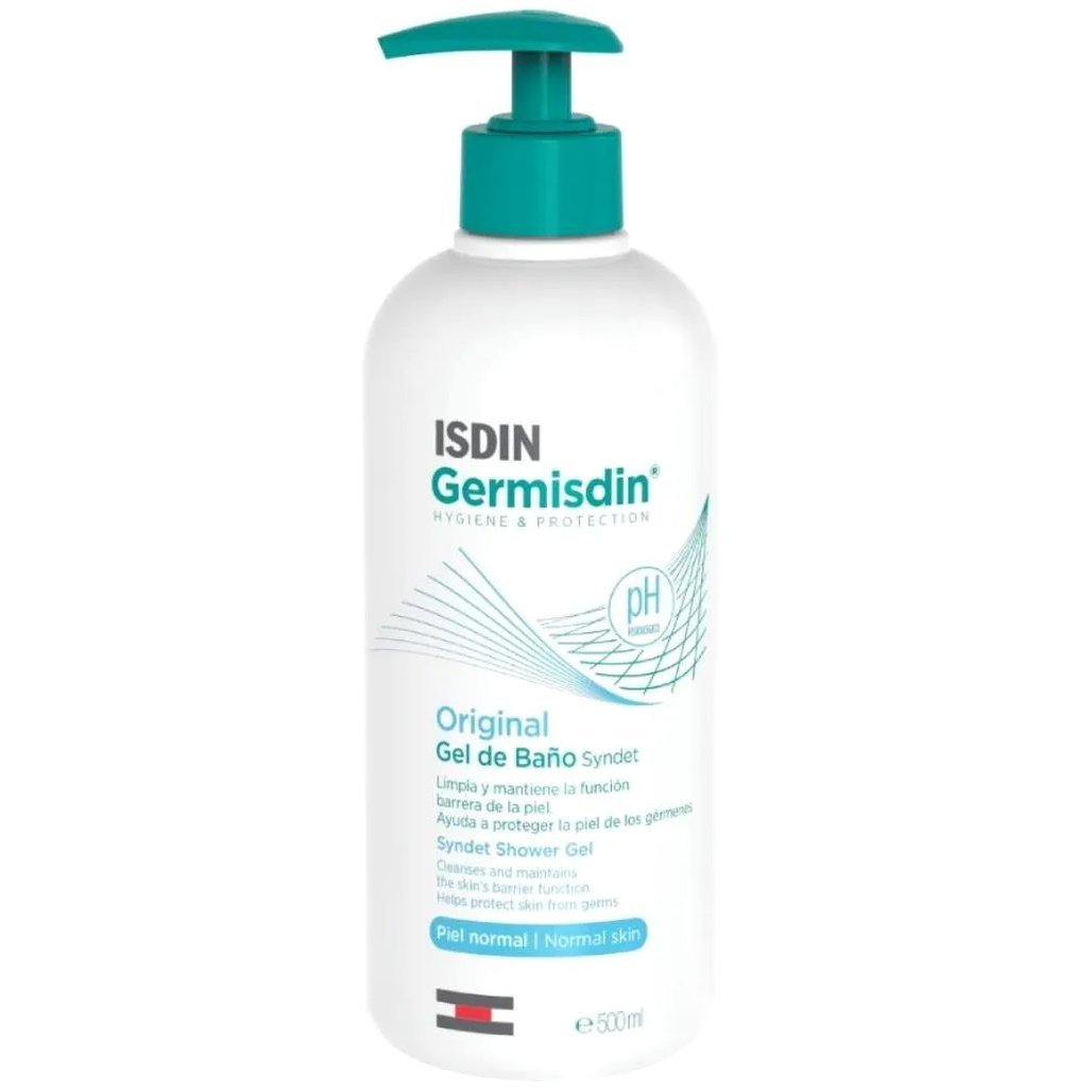 Isdin Germisdin Original Syndet Bath Gel Τζελ Καθαρισμού Σώματος για την Υγιεινή της Κανονικής Επιδερμίδας με Αντιμικροβιακά Συστατικά που Σέβονται την Προστασία του Δέρματος 500ml