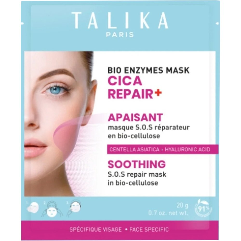 Talika Bio Enzymes Cica Repair Soothing Mask Ενυδατική Μάσκα Προσώπου Βιοκυτταρίνης με Νερό Καρύδας 20g
