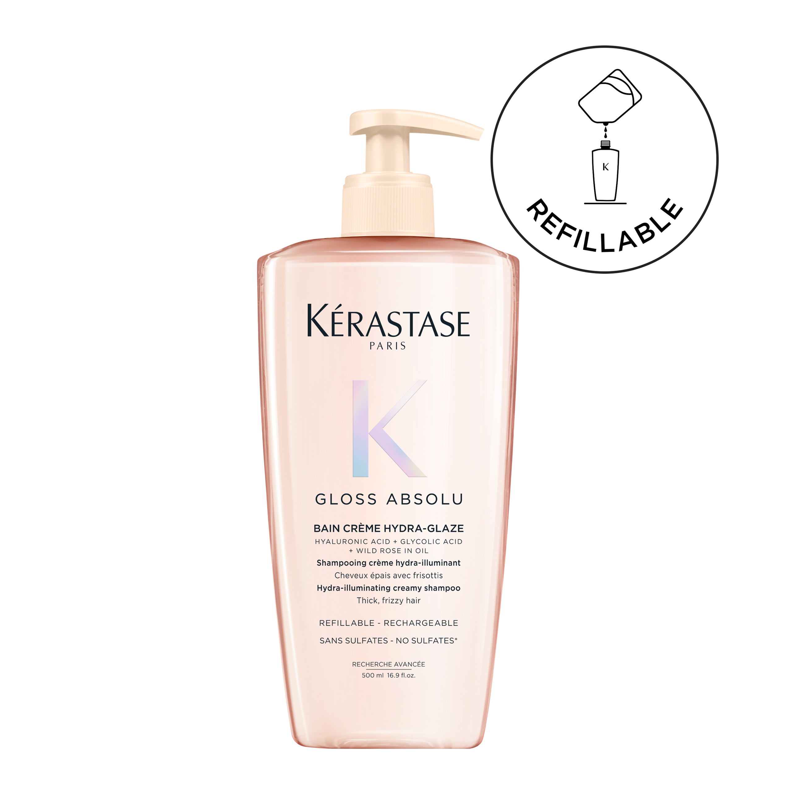 Gloss Absolu Bain Creme Ενυδατικό Σαμπουάν Λάμψης Refillable | 500ml