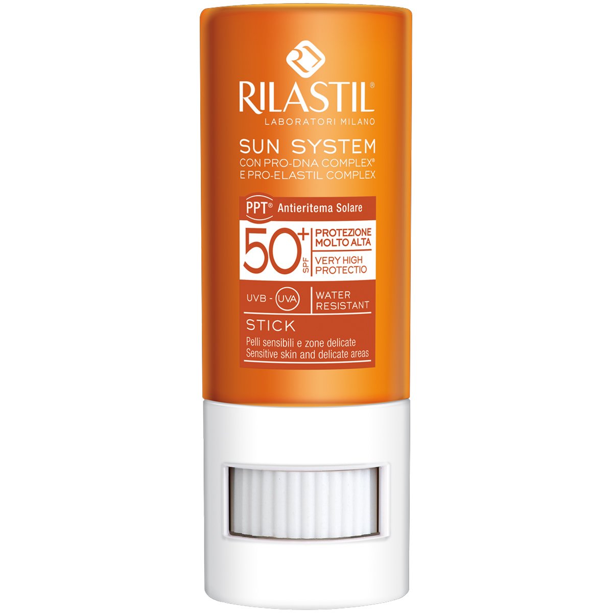 Rilastil Sun System Transparent Stick SPF50+ Αντηλιακό Διάφανο Stick Πολύ Υψηλής Προστασίας Προσώπου Σώματος για τις Ευαίσθητες Ζώνες 8.5ml