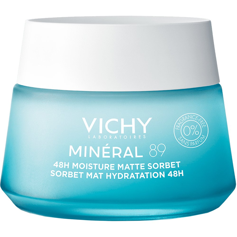 Vichy Mineral 89 48h Moisture Matte Sorbet Gel Κρέμα Τζελ Ενυδάτωσης Προσώπου με Ματ Αποτέλεσμα για την Λιπαρή Επιδερμίδα 50ml