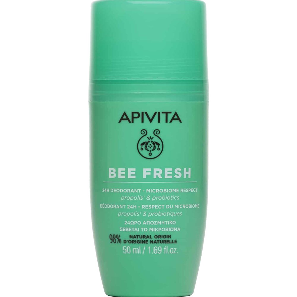 Apivita Bee Fresh 24h Deodorant Roll-on Αποσμητικό 24ωρης Δράσης με Σεβασμό στο Μικροβίωμα του Δέρματος 50ml