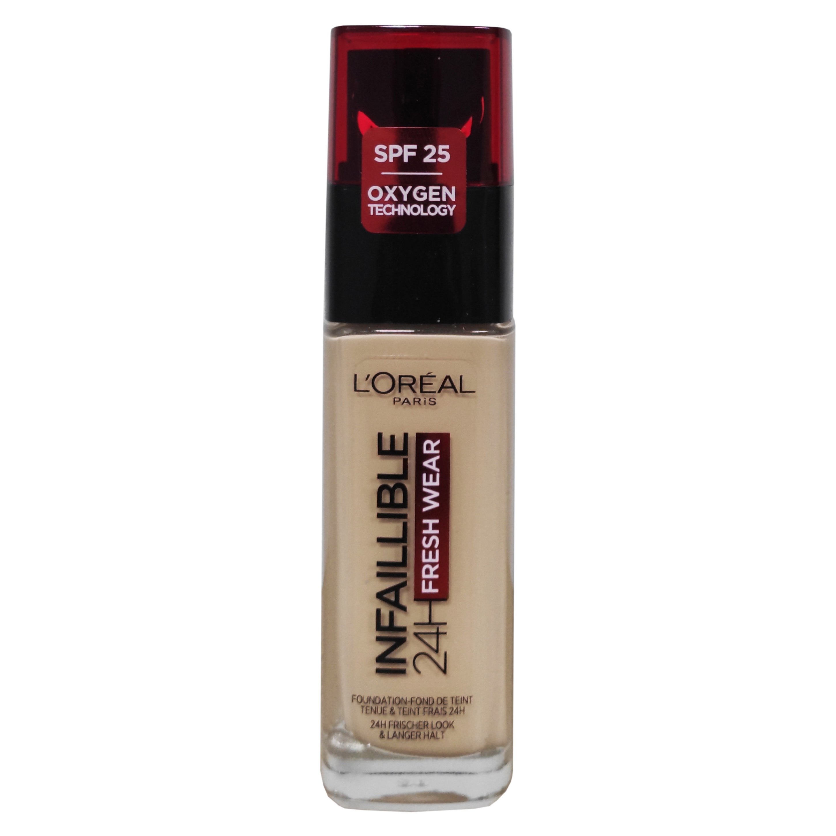 L'Oreal Paris Infaillible 24H Fresh Wear Foundation SPF25, 30ml Μέικαπ με Αντηλιακό Δείκτη Προστασίας για Πλήρη Κάλυψη, με Μεγάλη Διάρκεια - 100 Linen