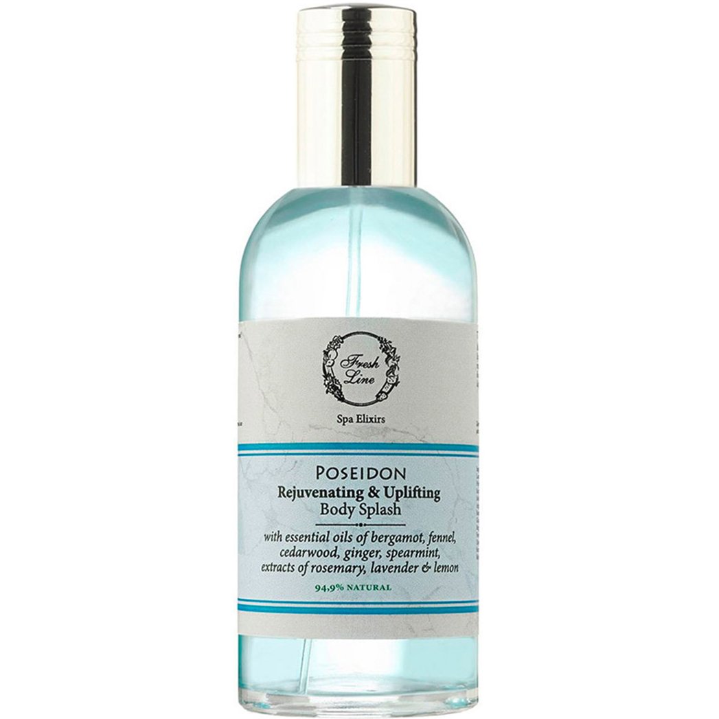 Fresh Line Spa Elixirs Poseidon Rejuvenating & Uplifting Body Splash Αρωματικό Mist Σώματος Ποσειδώνας με Αιθέρια 'Ελαια από Περγαμόντο, Ξύλο Κέδρου & Πιπερόριζα για Αναζωογόνηση & Τόνωση 100ml