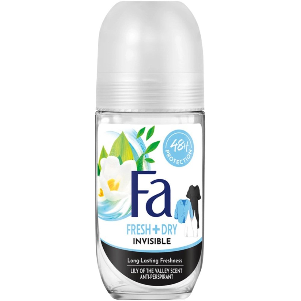 Fa Invisible Fresh & Dry 48h Anti Perspirant Deodorant Roll on Αποσμητικό 48ωρης Προστασίας Από τον Ιδρώτα & την Υγρασία Κατά των Λεκέδων 50ml