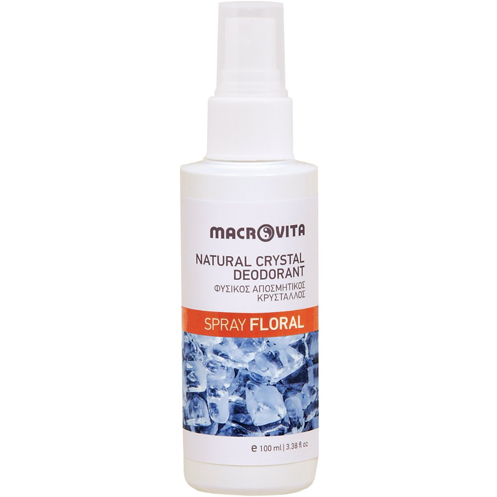 Macrovita Floral Natural Crystal Deodorant Spray Φυσικός Αποσμητικός Κρύσταλλος σε Σπρέι με Ελκυστικό Άρωμα Λουλουδιών 100ml