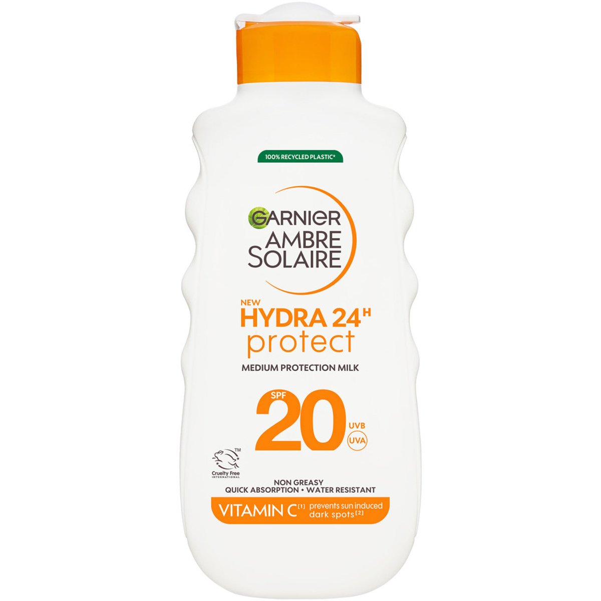 Garnier Ambre Solaire Hydra 24H Protect Lotion Spf20 Αντηλιακό Γαλάκτωμα Σώματος Μεσαίας Προστασίας με Βιταμίνη Cg 175ml