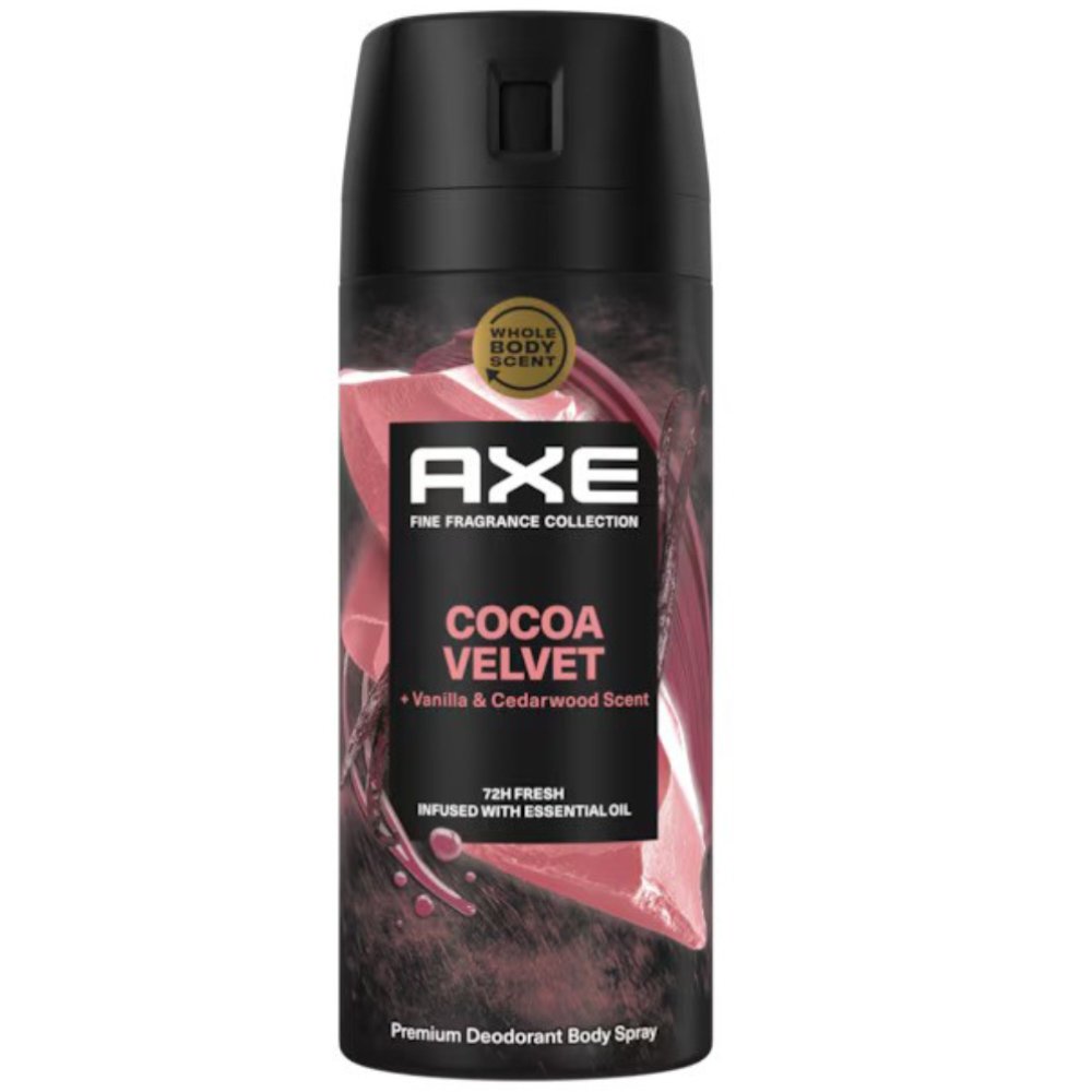 Axe Cocoa Velvet 72h Fresh Premium Deodorant Body Spray Αποσμητικό Spray με Άρωμα Κακάο 150ml