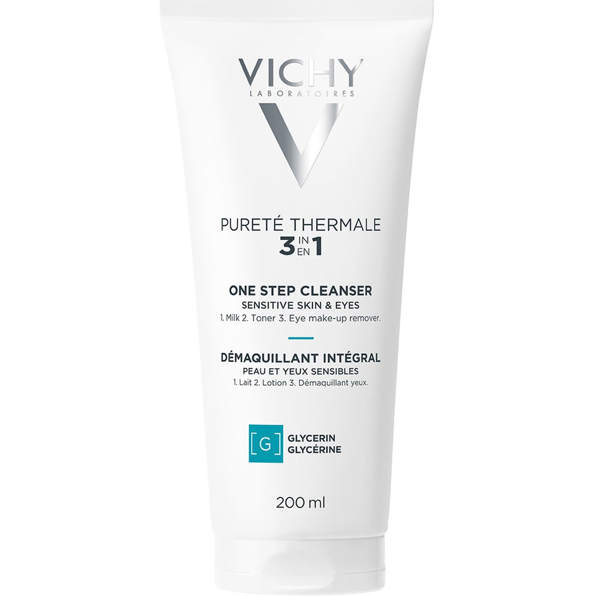 Vichy Purete Thermale 3in1 One Step Cleanser Sensitive Skin & Eyes Καθαριστικό Προσώπου που Συνδυάζει Γαλάκτωμα, Τονωτική Λοσιόν & Ντεμακιγιάζ Ματιών 200ml