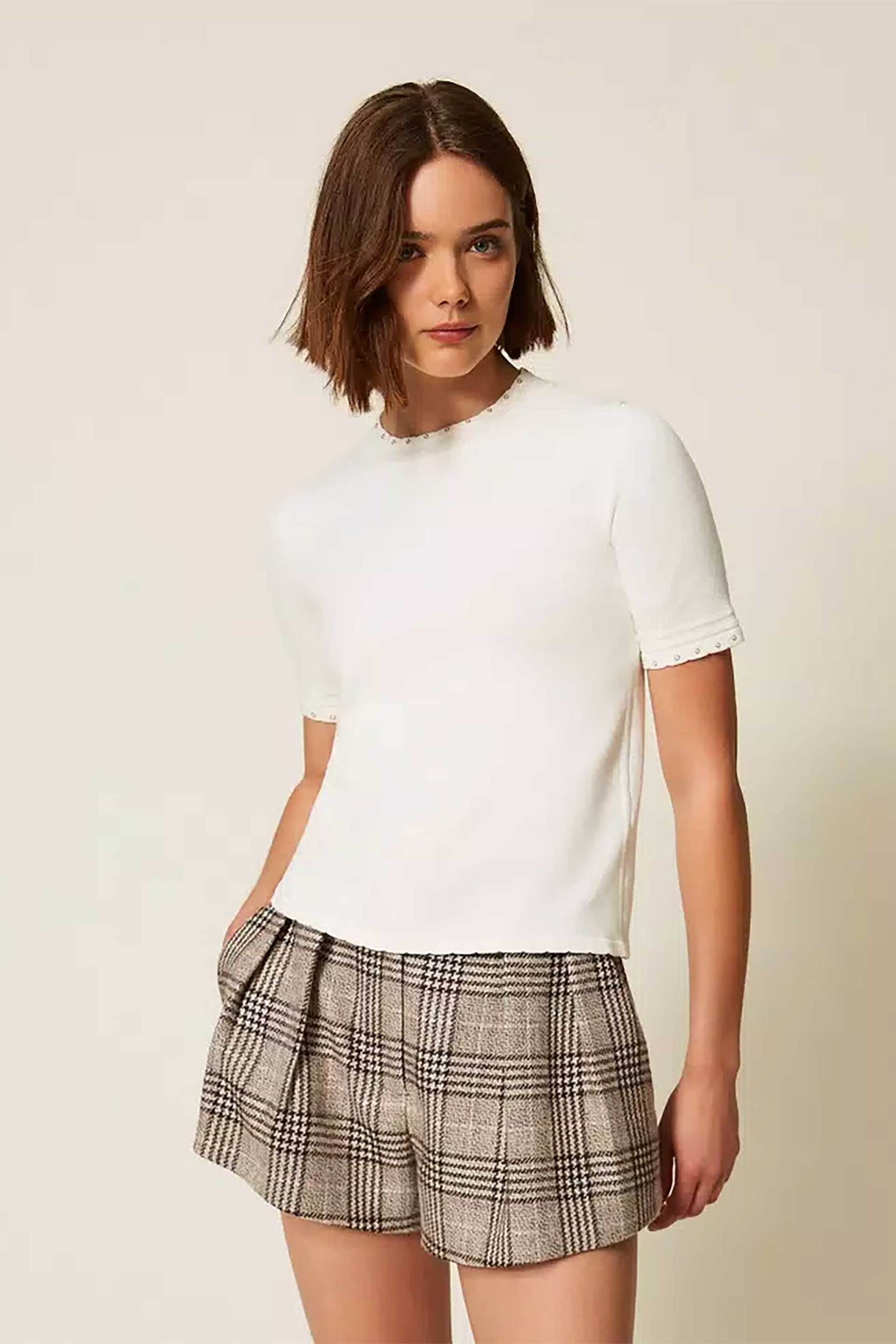 Twinset γυναικεία μπλούζα πλεκτή με τρούκς
