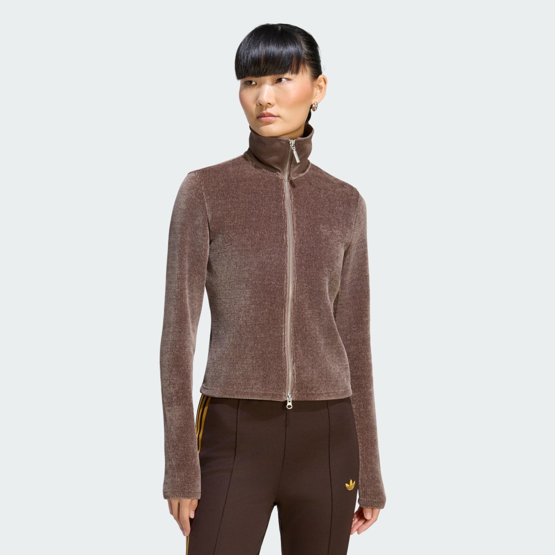 PREM ESS CHENILLE ZIP UP TRACK CARDIGAN