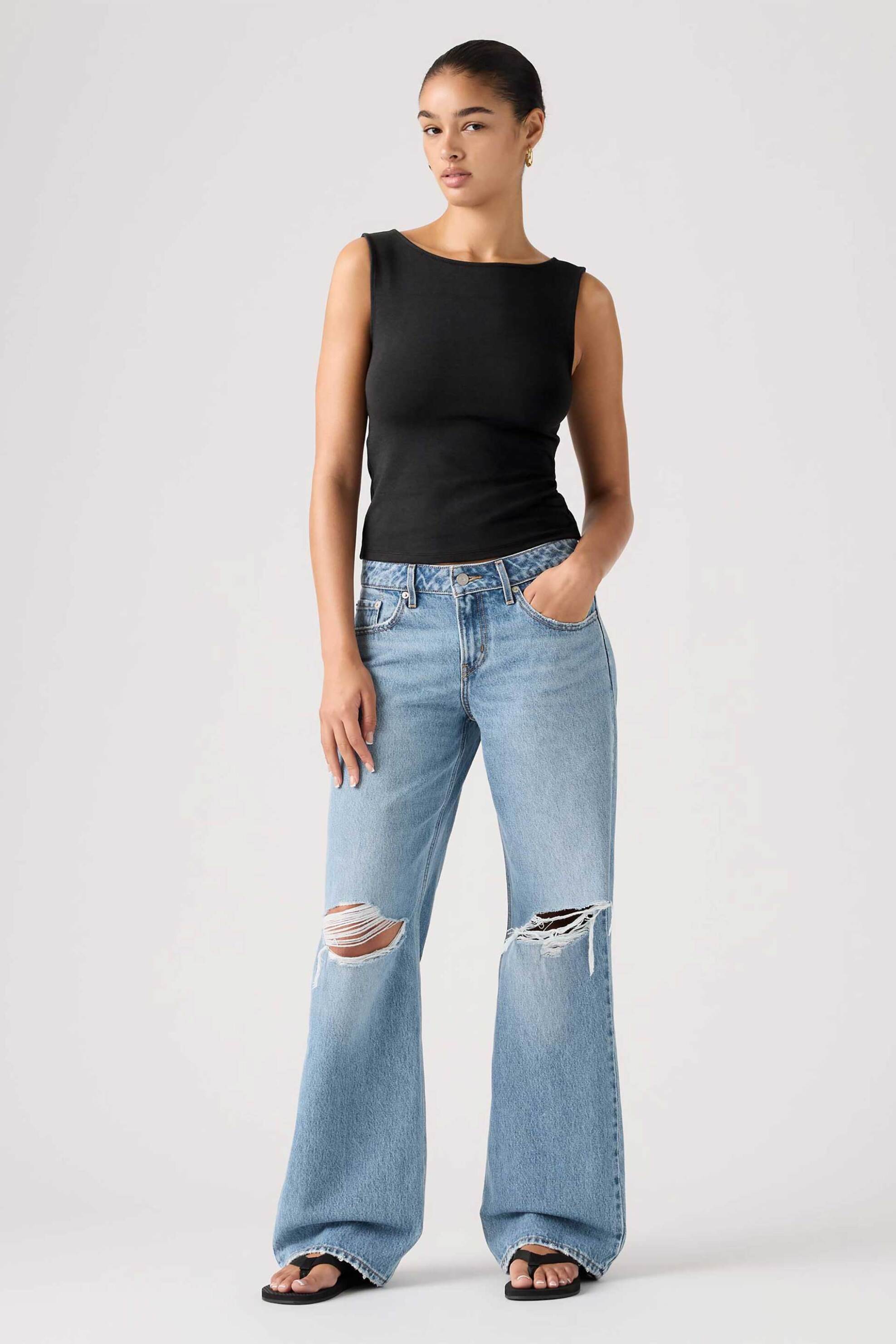 Levi's® γυναικείο τζιν παντελόνι πεντάτσεπο Straight Wide Fit "Low"