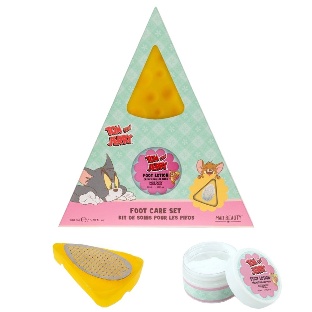Mad Beauty Tom & Jerry Foot File 1 Τεμάχιο & Foot Lotion Μαλακή Λίμα Ποδιών & Καταπραϋντική Λοσιόν για τα Πόδια Εμπνευσμένες από τον Tom & Jerry 100ml