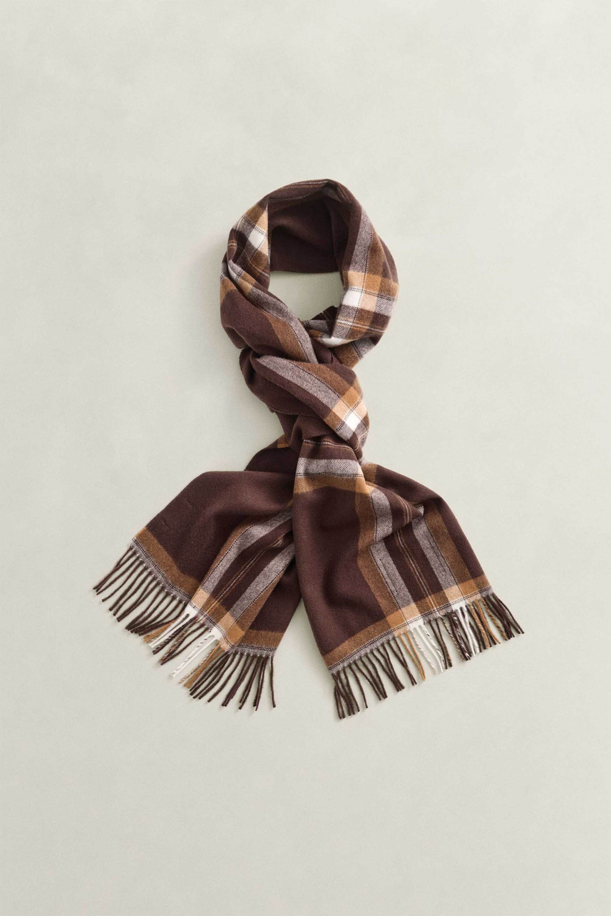 Gant γυναικείο μάλλινο κασκόλ με tartan pattern και κρόσσια | ONE SIZE